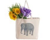 EXTRA LARGE Canvas Market Tote . Screen Printed Eco Friendly . 19.5"w x 15"h x 5"d
