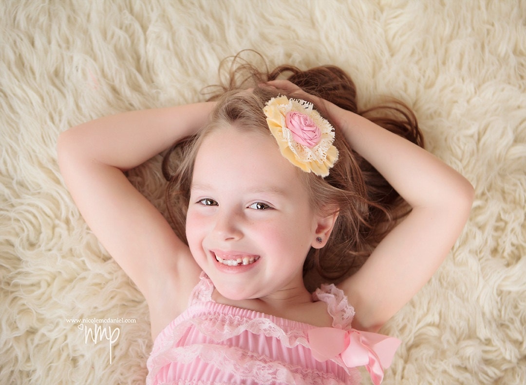 baby girl headband, toddler, frayed,  big girl headband, little girl, hard metal, twisted rosette, lace, hair bow, elastic,