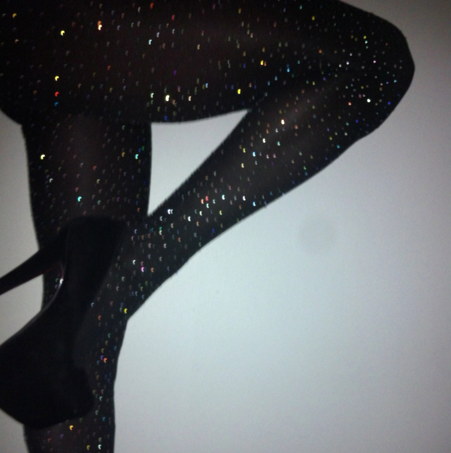crystallized black tights