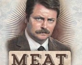 If It Doesn't Have Meat, It's A Snack - Ron Swanson - 8"x10" Print For Your Kitchen