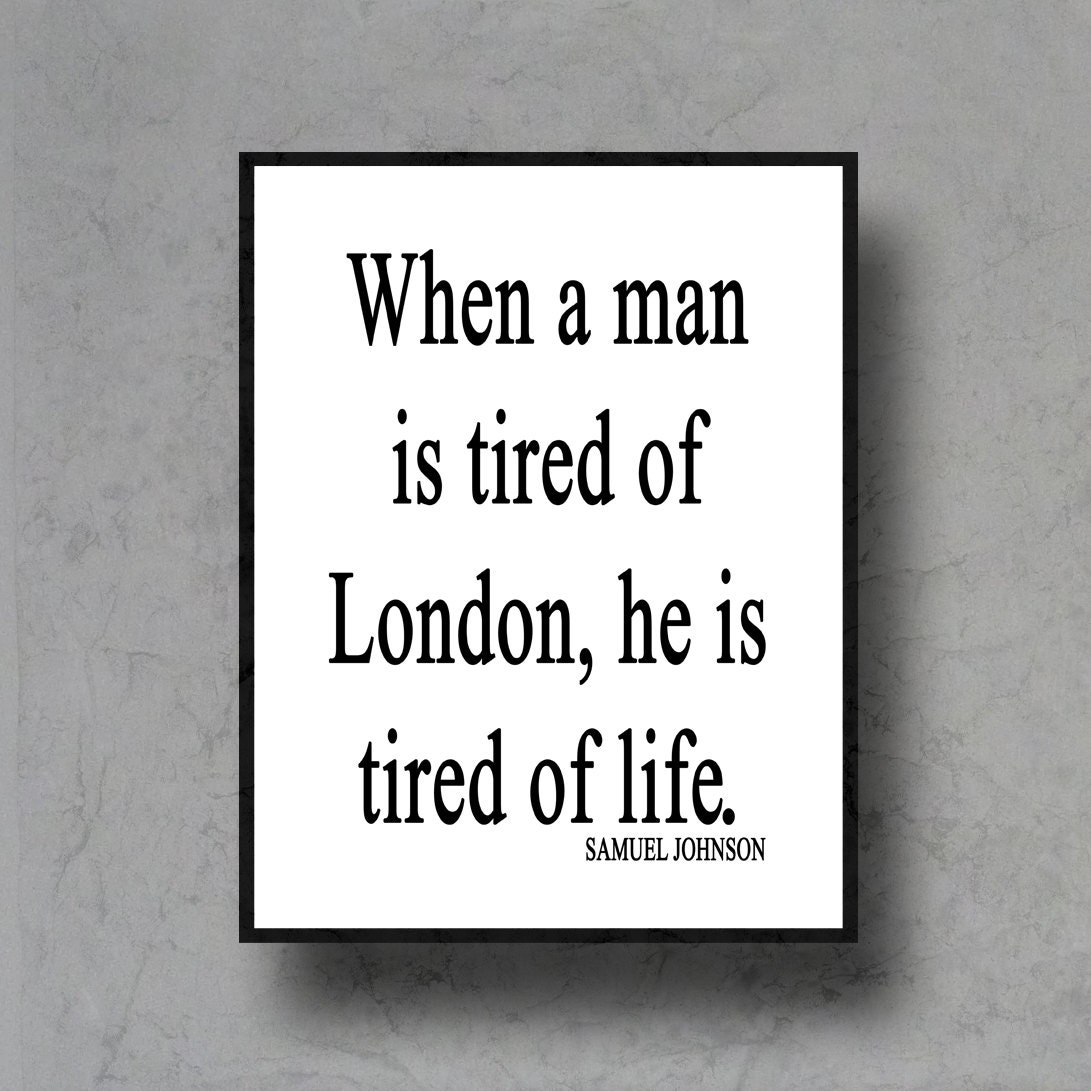typographic art print quote poster inspirational black white typography 8x10 home decor motivational travel samuel johnson