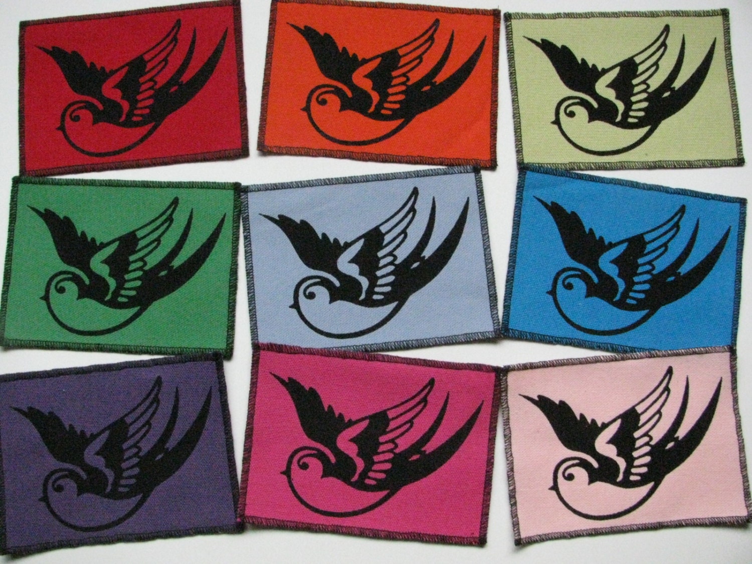 One sparrow canvas patch in any color you choose....FREE SHIPPING USA