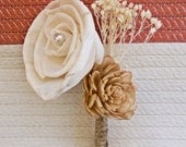 Boutonniere Made to Order- Rose Groom Wedding, Buttonhole, Groomsmen, Sola Flower, Wedding, Wedding Flowers