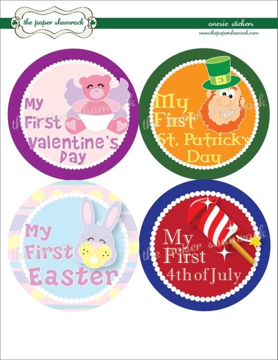 Holiday - Baby Monthly Milestone Stickers, Baby Stickers, Monthly Stickers, Month Stickers, First Year Belly Sticker Il_570xn