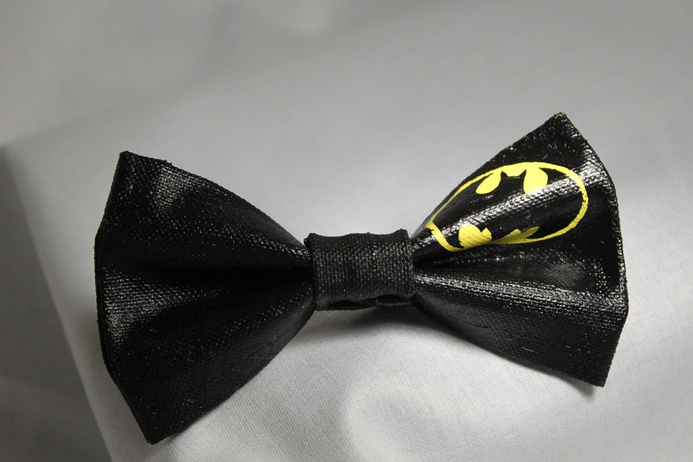 Batman Dark Knight Bow Hand Painted Canvas Bow Valve - Hair Clip - Hair accessory