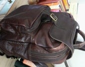 vintage luggage ... QUEROS Vintage leather BACKPACK knapsack BRIEFCASE Bag  ...