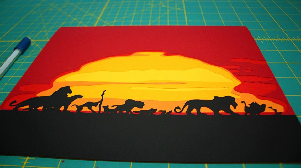 Lion King Layered Paper Cutting