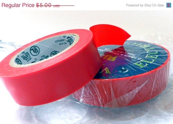 Red Vinyl Hoop Tape - roll of 3/4 inch wide electric tape