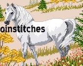 White Horse in the glade cross stitch pattern- PATTERN ONLY