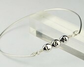 Personalized Initials Bangle Bracelet- Two Initials and Sterling Silver Filled Wire- Custom Made to Size