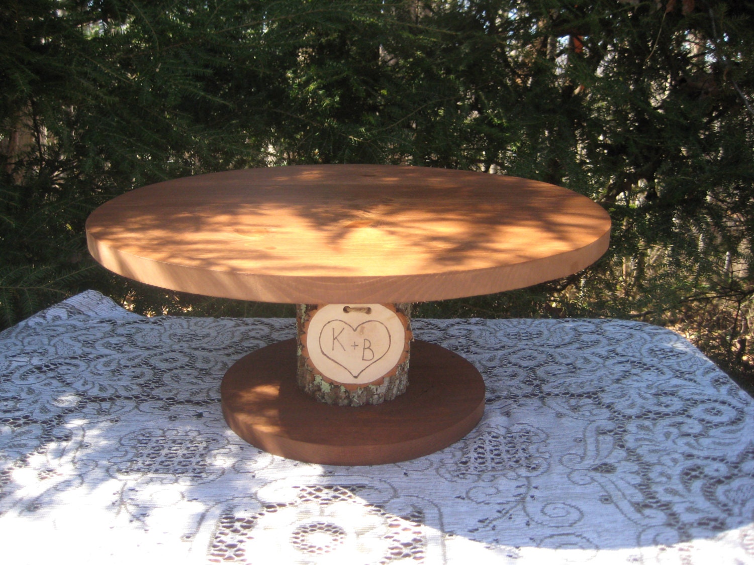 Rustic Wedding Cake Stand Personalized