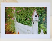 Birdhouse Fence Photo Greeting Card