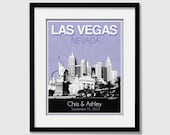 Las Vegas Nevada Wedding Gift - Personalized - Anniversary - Custom Date - Location City and State Modern Art Print - 8x10