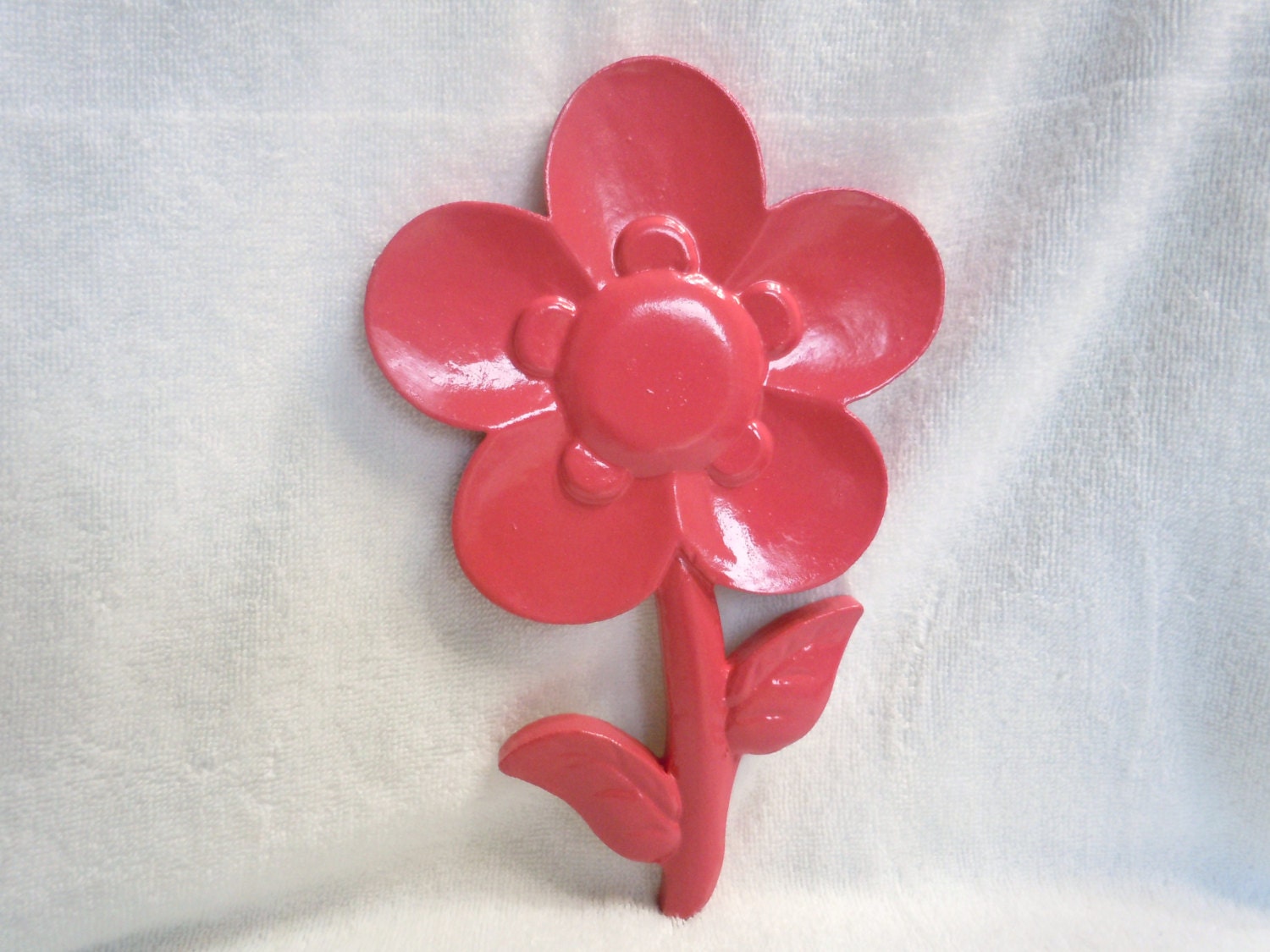 Pink Flower Wall Decor, Flower Wall Art, Girls Room Decor, Nursery Decor, Upcycled, Pink Home Decor