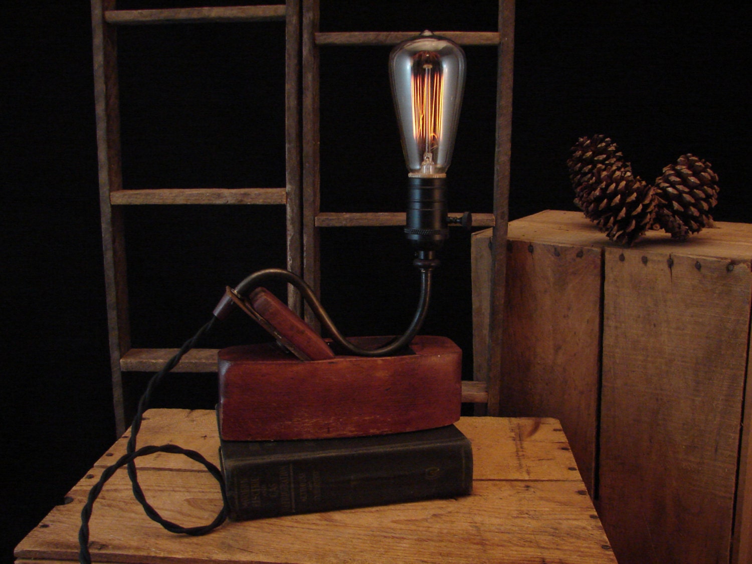 Industrial Desk Lamp Upcycled Carpenters Boat Plane