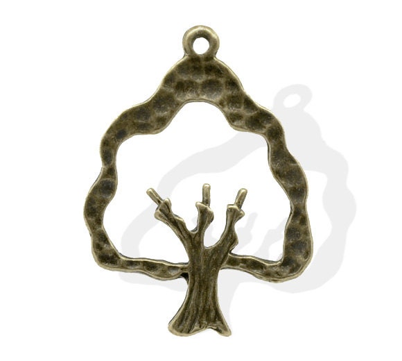 Tree Antique Bronze Charm Pendant   29x21mm  10pcs -Ships Immediately from California - BC548
