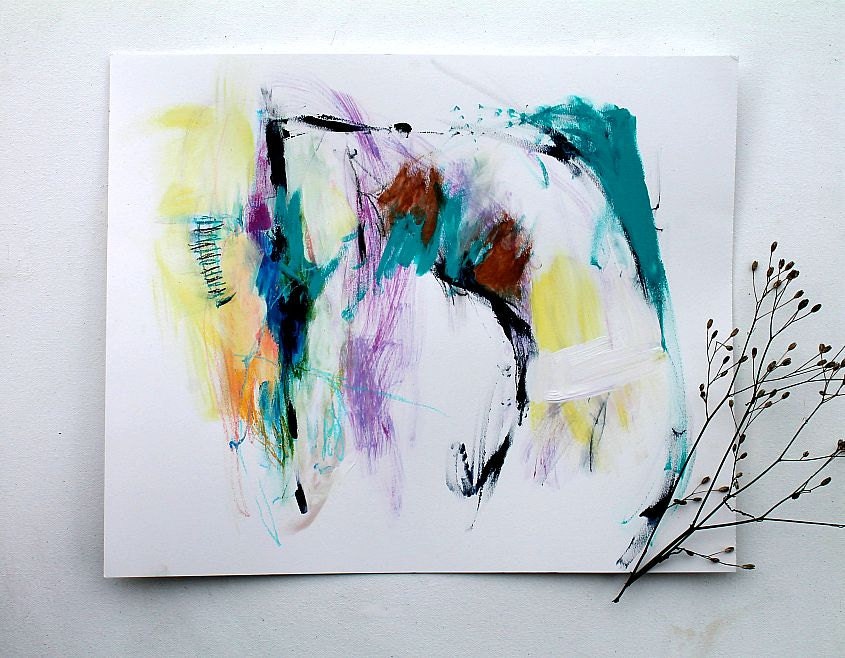 Expressionist Abstract Painting Acrylic Modern Art "Ethics of Peace"