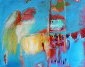 Intuitive Abstract Painting Acrylic Painting Blue "Weaving"