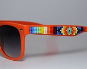 Beaded Sunglasses Orange and Blue