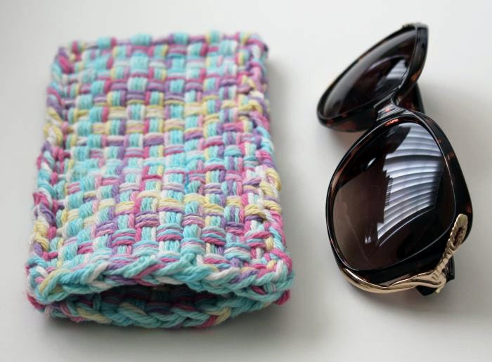 Pastel Colorful Woven Sunglass Case