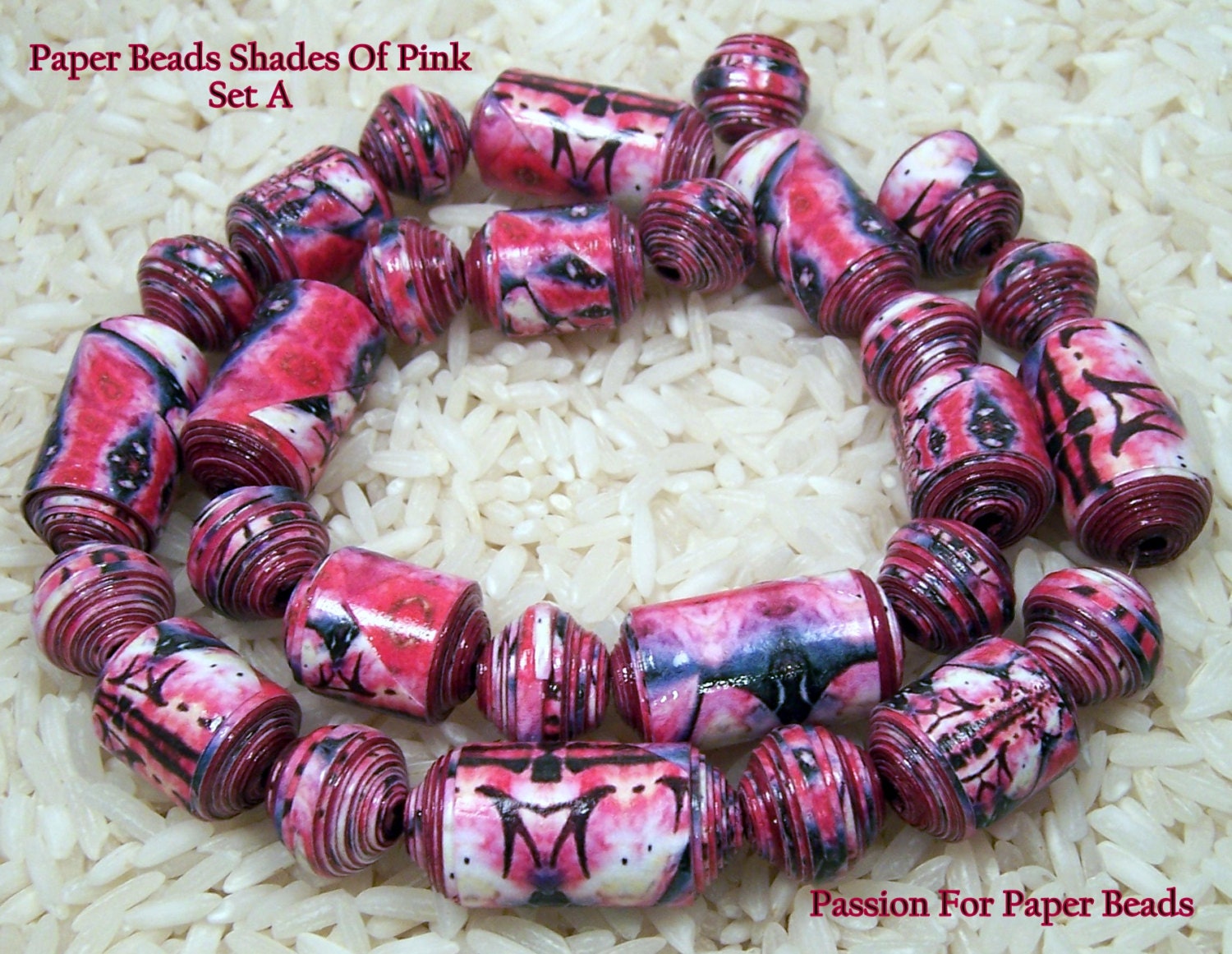 Paper Beads- Shades Of Pink Set A