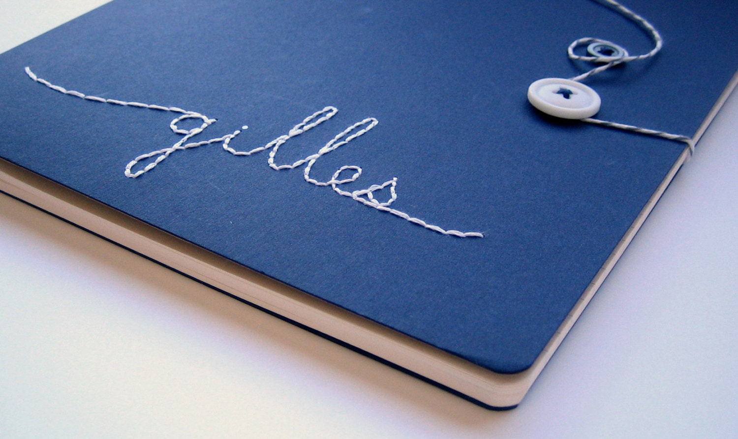 Large size navy Name Journal - made to order.