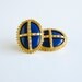 Vintage Oversize Karl Lagerfeld Blue Lapis and Gold Earrings