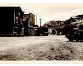 Vintage Real Photo Postcard Valdez Alaska Street Scene Mountains 1930s EKC