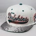 Custom Miami Dolphins Strapback, Natural Python Belly, Green Lambskin, Gold Buckle