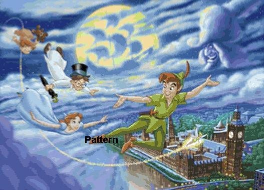 Peter Pan & friends N3. (Neverland). Cross Stitch Pattern. PDF Files. Free shipping.