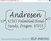 ON SALE Return Address Stamp -  Swirl Border - Custom Rubber Stamp Etsy Design (R1071) - Self Inking