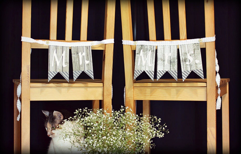 Mr. and Mrs. Wedding Chair Banners