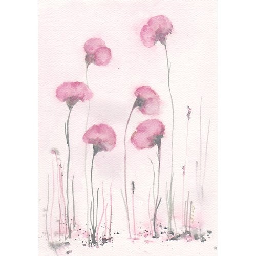 Sale - Buy 2 Get 1 Free Art Watercolor Painting - Original watercolor flower 8x11, floral spring home decor,  illustration  Soft Pink