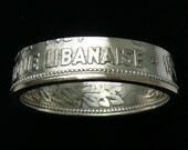 Silver Coin Ring 1952 Lebanon 50 Piastres - Ring Size 8 and Double Sided
