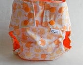 Orange Elephants Water Resistant PUL Diaper Cover Available in Small, Medium, and Large