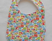 Cars Trucks and Buses Adjustable Side Snap Bib