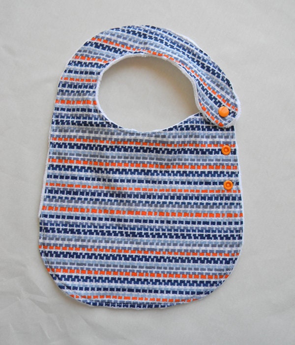 Zipper Pattern Adjustable Side Snap Bib