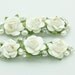 Bridal hair accessories wedding barrettes clips, White gardenia flowers with pearls and rhinestones (Set of 2)