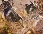 Mason Jar Lanterns With Silver Wrapped Wire Handles - Set of 6 - Quart Size