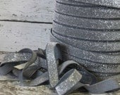 FROSTED 5/8th inch Stretch glitter elastic - 5 yards - Charcoal