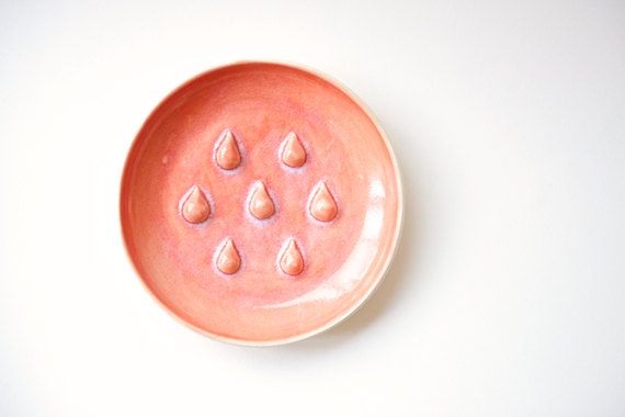 Coral Soap Dish- spoon rest trinket plate handmade pottery by RossLab - RossLab