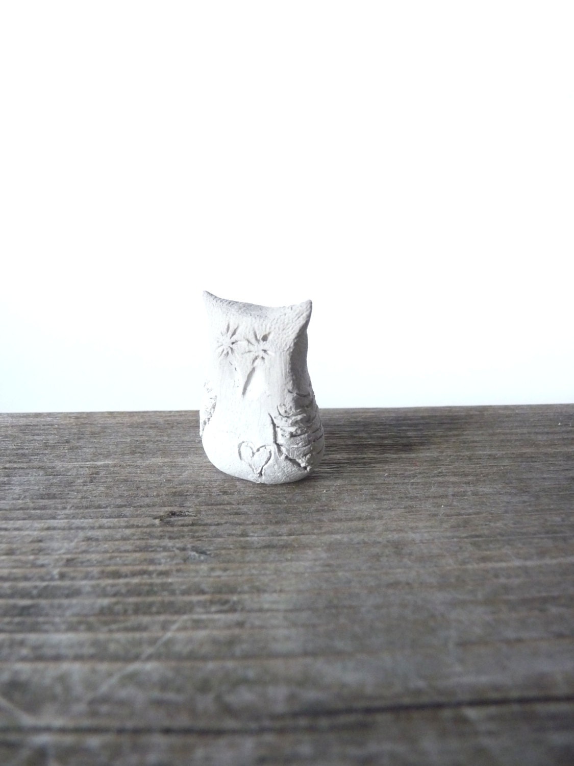 Clay owl miniature sculpture - WillowandQuail