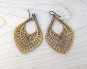 Big Mama Lasercut Leather Earrings - Yellow