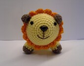 Crochet Amigurumi Lion Stuffed Animal Yellow and Orange