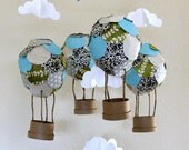Crib Mobile - Unique Baby Crib Mobile - Nursery Decor -Modern Crib Mobile - Hot Air Balloons - Balloons - Balloon Mobile - Balloon Nursery