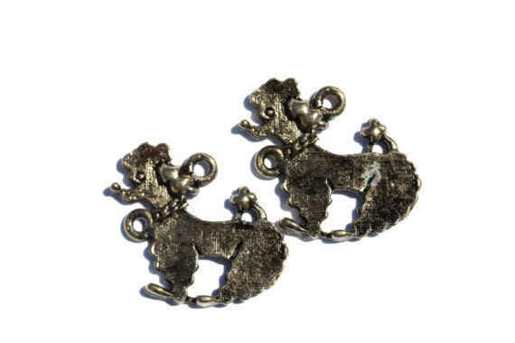 Brass Poodle Charm - Dog Charm - Poodle - Brass Charms - Brass Findings - Jewelry - Bracelet Charms - Necklace Charm - Pendant