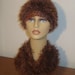 Knit  Scarf/ Hat.Brown. Faux Fur.Sale.Ready to  ship.