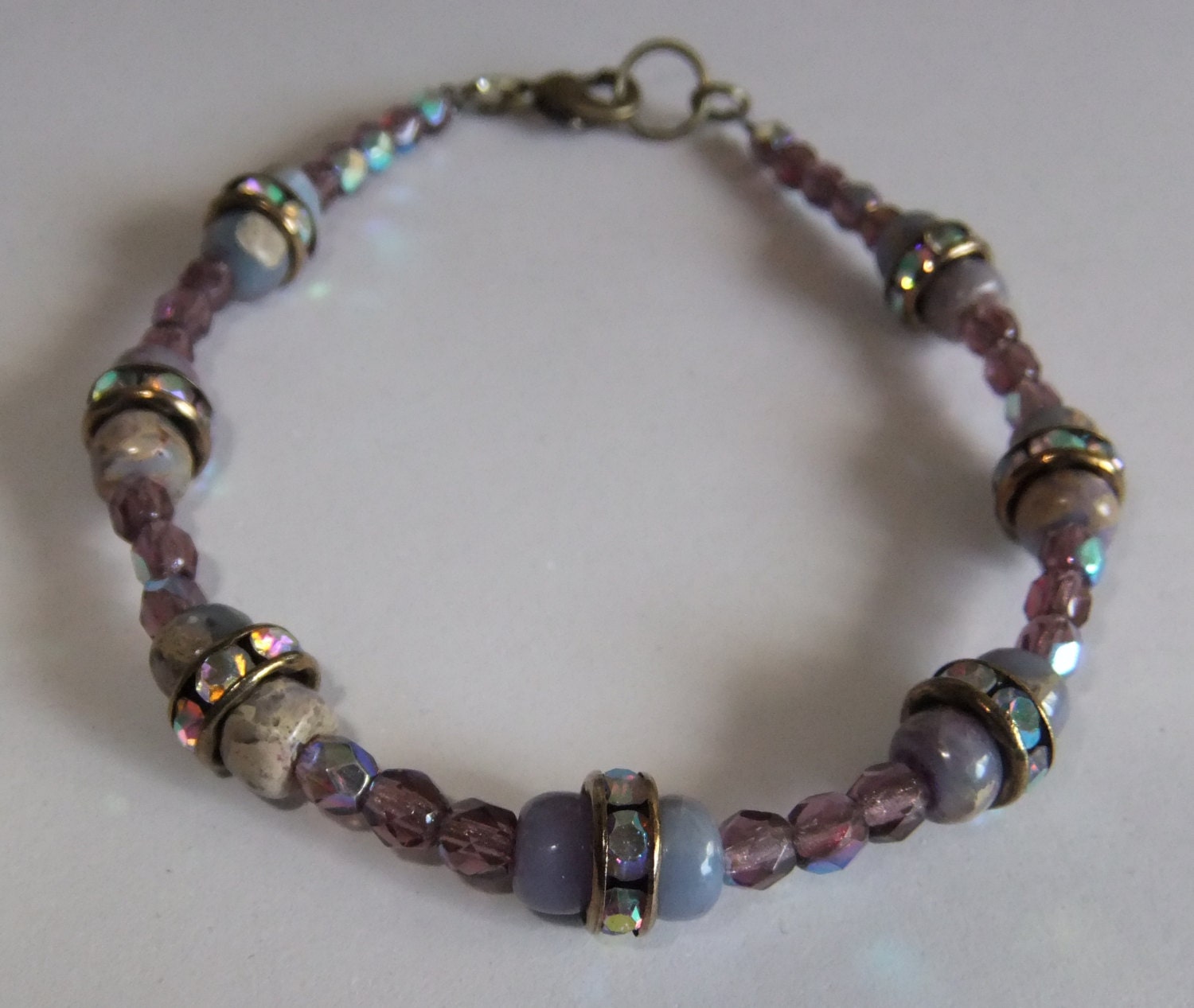 Imperial Dyed Amethyst and Crystal Bracelet