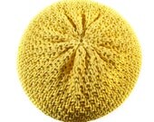 SALE - Knitted Pouf - ottoman, foot stool, floor pillow - buttercream yellow
