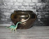 Bronze metallic vase Haeger Floral 1980s modern design